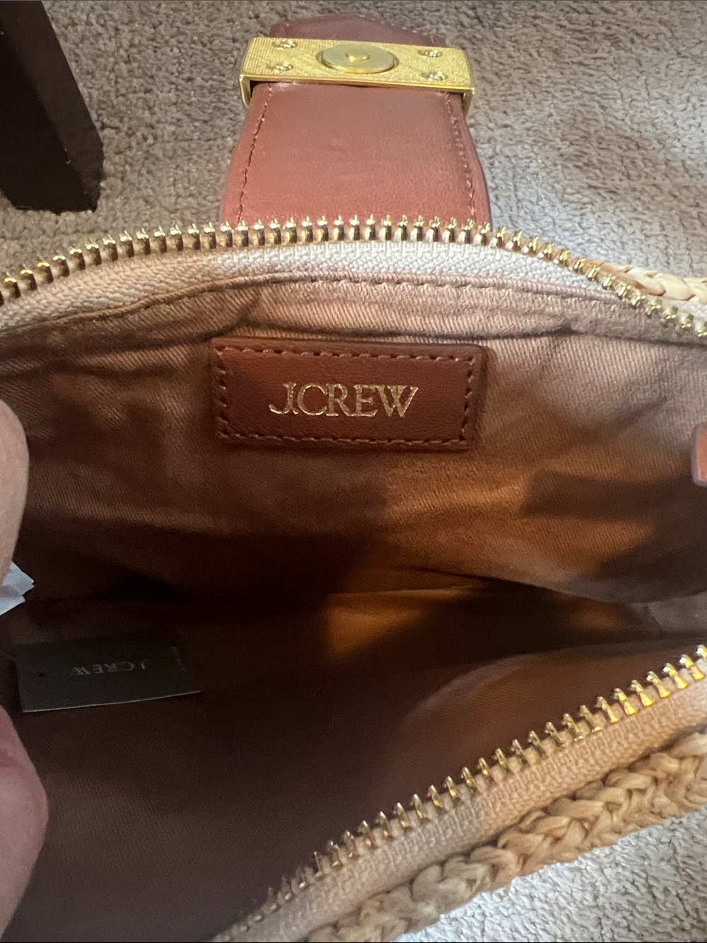 J. Crew Berkeley buckle shoulder bag in hand knotted straw - Picture 6 of 6